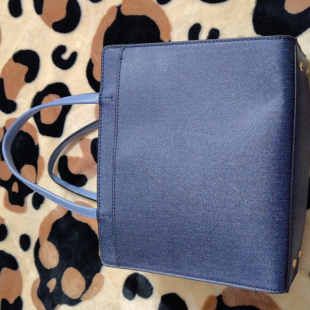 Karl Lagerfeld Navy Tote with Gold and Red Accents - Picture 4 of 9